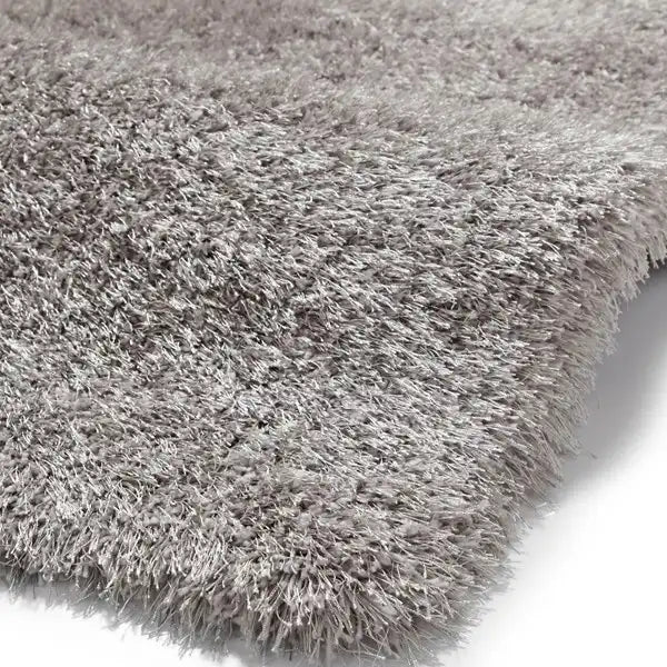 Think Rugs montana silver Grey Living Room Shaggy Rug.