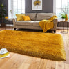 Think Rugs montana yellow Yellow Living Room Shaggy Rug.
