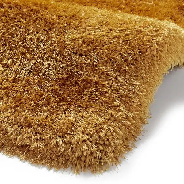 Think Rugs montana yellow Yellow Living Room Shaggy Rug.