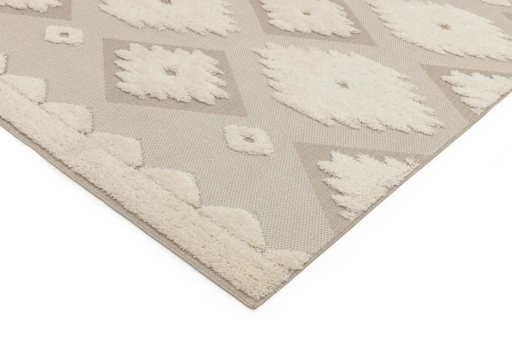 Asiatic monty mn02 natural cream tribal Multicoloured, Cream Living Room Geometric Rug.