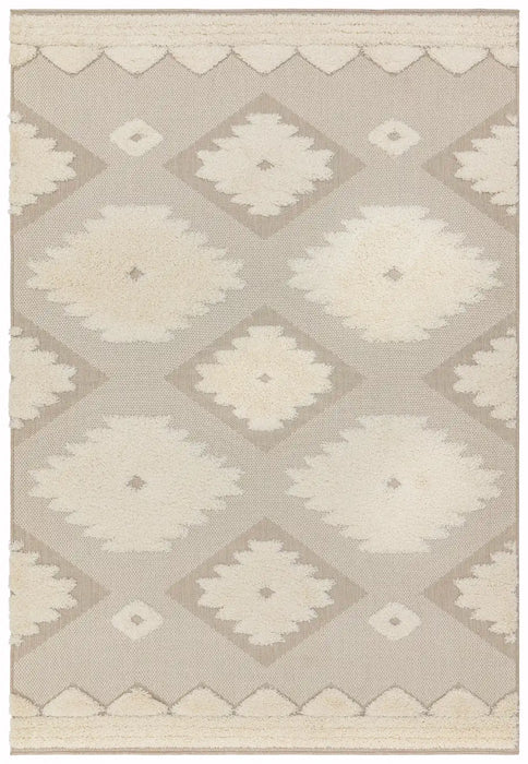 Asiatic monty mn02 natural cream tribal Multicoloured, Cream Living Room Geometric Rug.