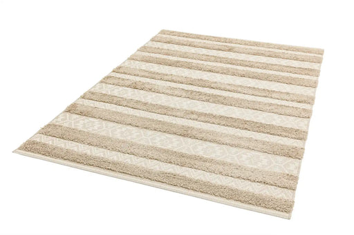 Asiatic monty mn04 natural cream stripe Beige, Ivory, Cream Living Room Geometric Rug.