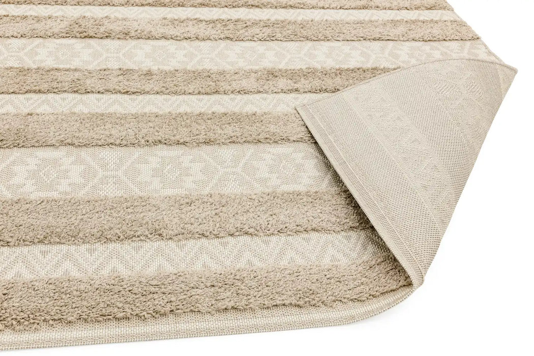 Asiatic monty mn04 natural cream stripe Beige, Ivory, Cream Living Room Geometric Rug.