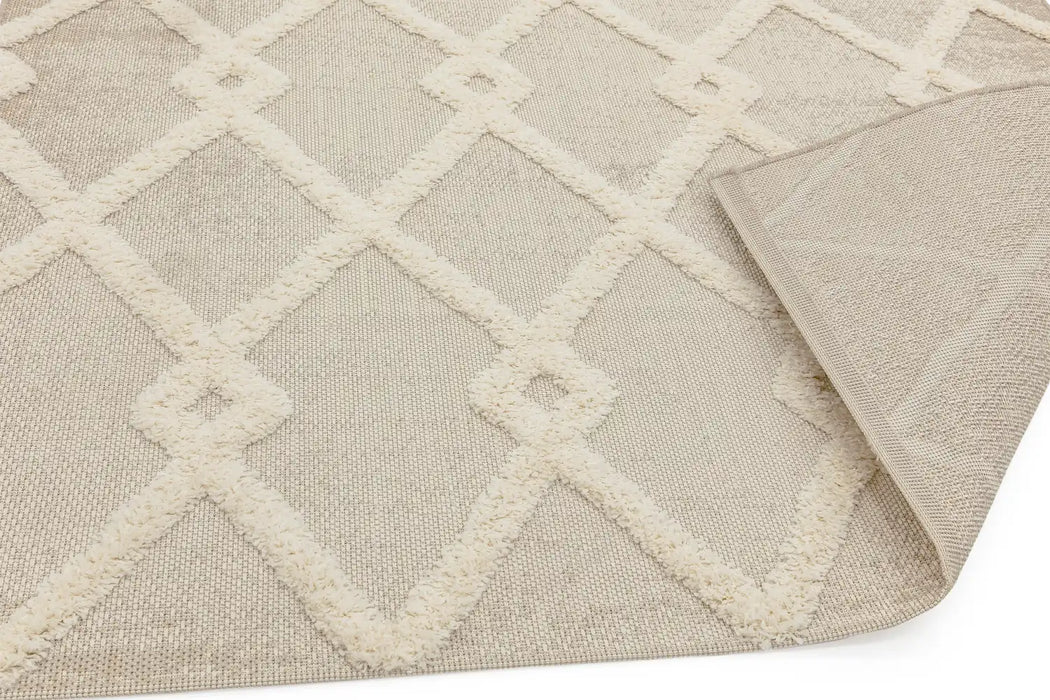 Asiatic monty mn07 beige cream diamond Beige, Ivory, Cream Living Room Geometric Rug.