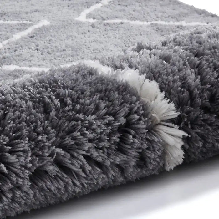 Think Rugs morocco think 3742 grey cream Grey Living Room Geometric Rug.