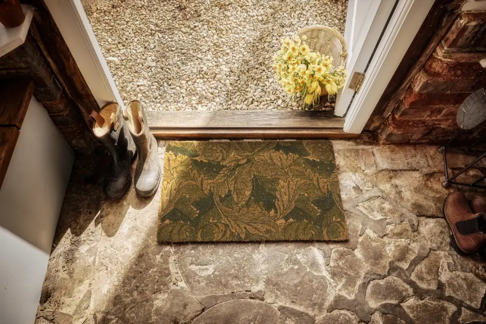 Morris & Co Door Mat Printed Coir Acanthus