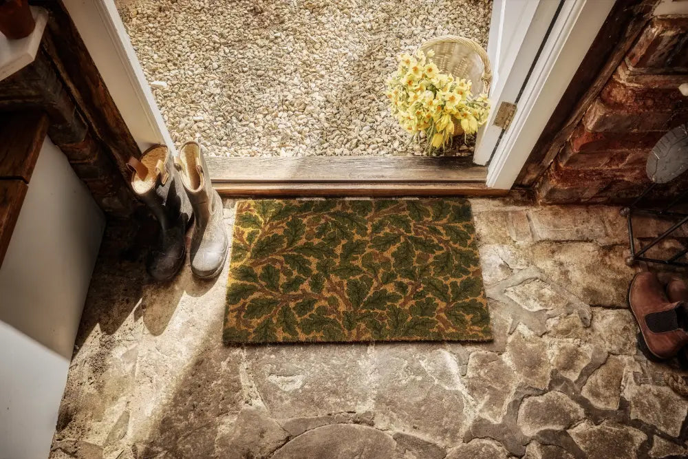 Morris & Co Door Mat Printed Coir Oak