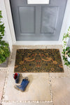 Morris & Co Door Mat Printed Coir Strawberry Thief Navy
