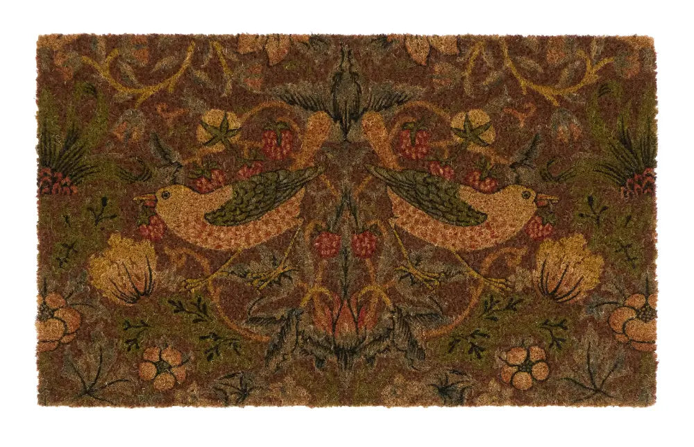 Morris & Co Door Mat Printed Coir Strawberry Thief Red