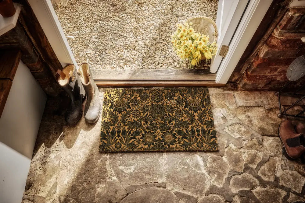 Morris & Co Door Mat Printed Coir Sunflower