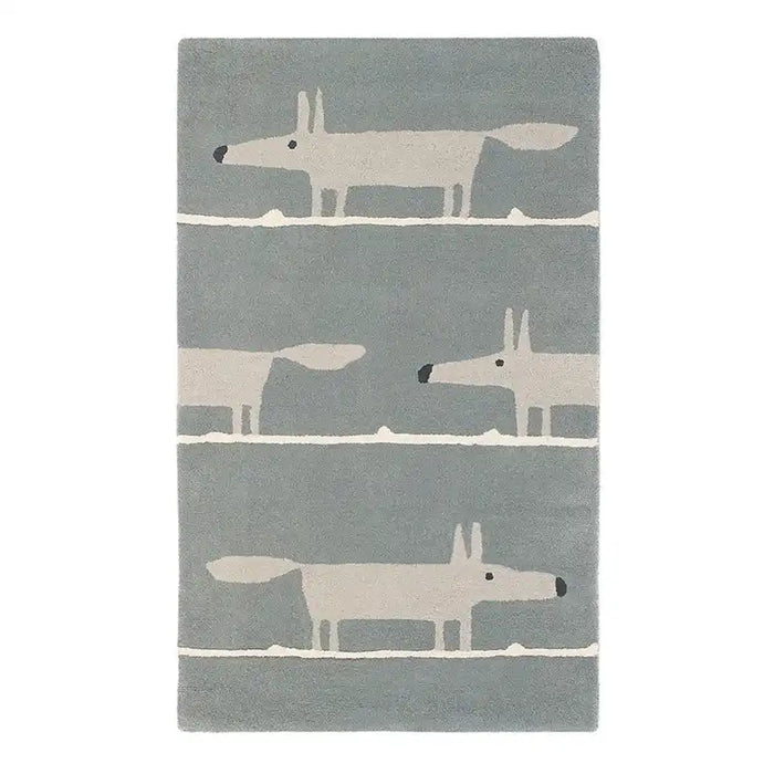 Scion scion hand tufted mr fox silver 25304 Grey Living Room Wool Rug.