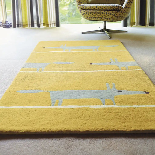 Scion scion hand tufted mr fox mustard 25306 Yellow Living Room Wool Rug.