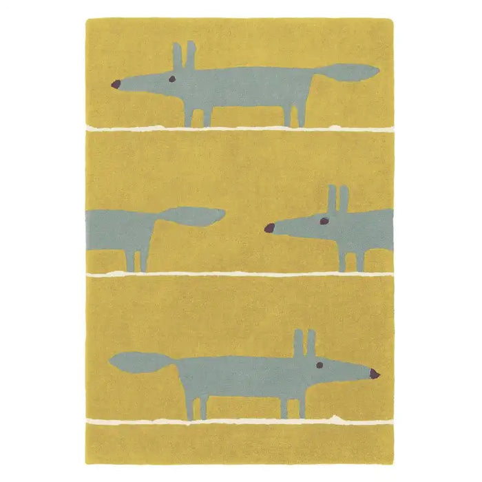 Scion scion hand tufted mr fox mustard 25306 Yellow Living Room Wool Rug.