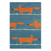 Scion scion hand tufted mr fox denim 25318 Blue, Orange Living Room Wool Rug.