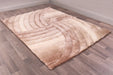 URCO 3d carved mumbai natural Brown, Beige Living Room Geometric Rug.