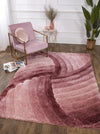 URCO 3d carved mumbai pink Pink Living Room Geometric Rug.
