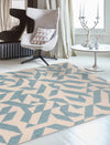 Asiatic muse mu03 blue shapes Blue, Cream Living Room Geometric Rug.