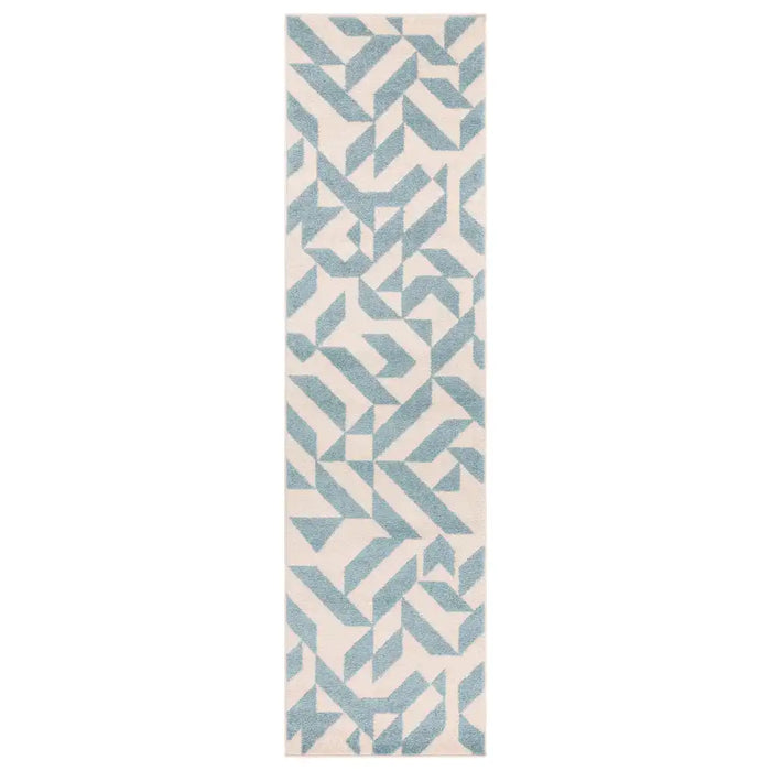 Asiatic muse mu03 blue shapes Blue, Cream Living Room Geometric Rug.