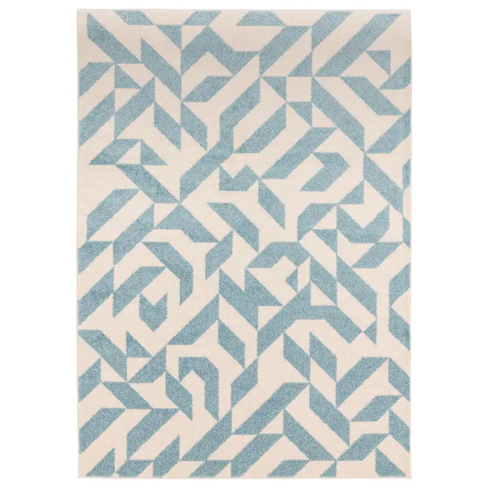 Asiatic muse mu03 blue shapes Blue, Cream Living Room Geometric Rug.