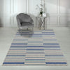Asiatic muse mu05 blue stripe Blue Living Room Geometric Rug.