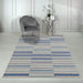 Asiatic muse mu05 blue stripe Blue Living Room Geometric Rug.