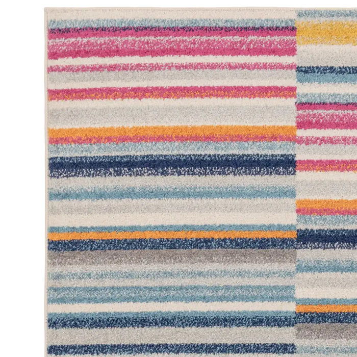 Asiatic muse mu06 multi stripe Multicoloured Living Room Geometric Rug.