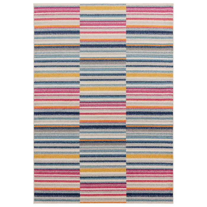 Asiatic muse mu06 multi stripe Multicoloured Living Room Geometric Rug.