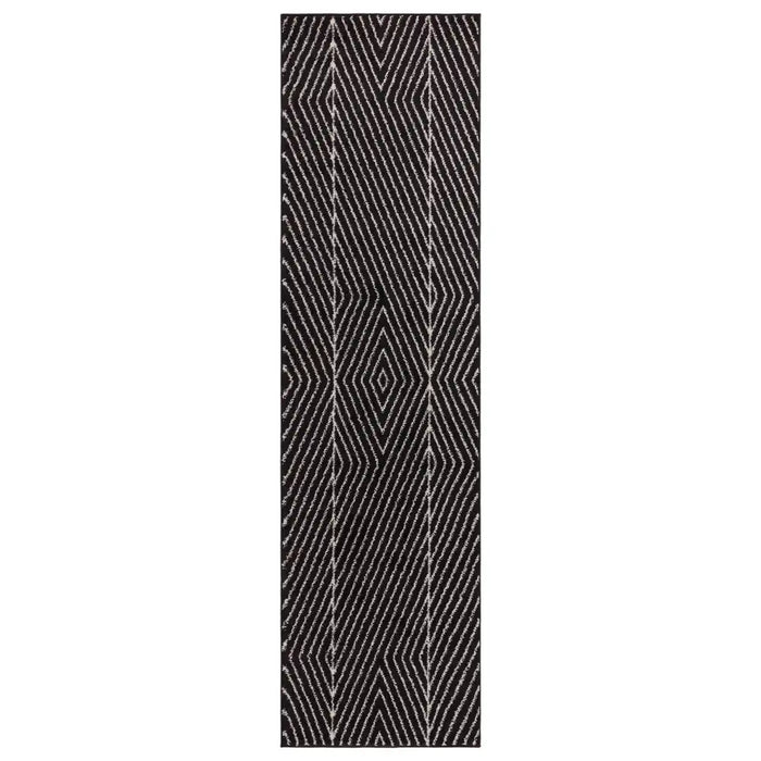 Asiatic muse mu10 black linear Black Living Room Geometric Rug.