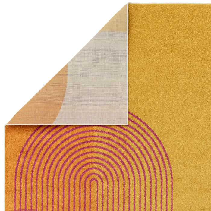 Asiatic muse mu13 orange retro Yellow, Multicoloured, Orange Living Room Geometric Rug.