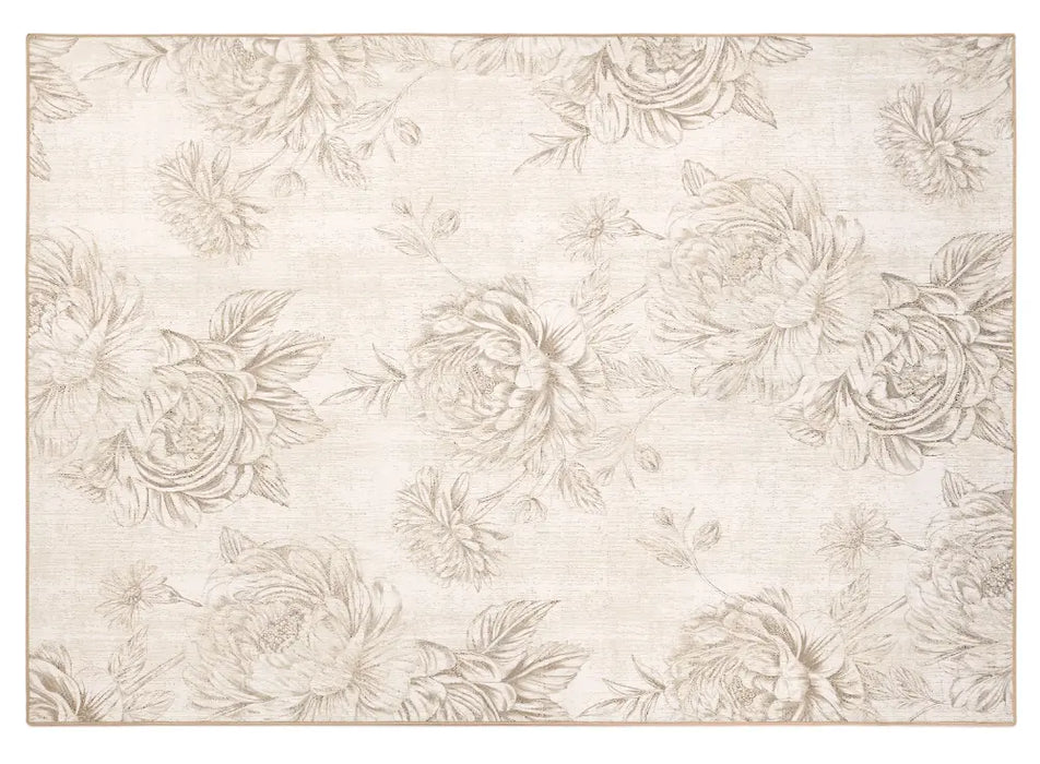 Eco Washable Muted Floral Beige Multi