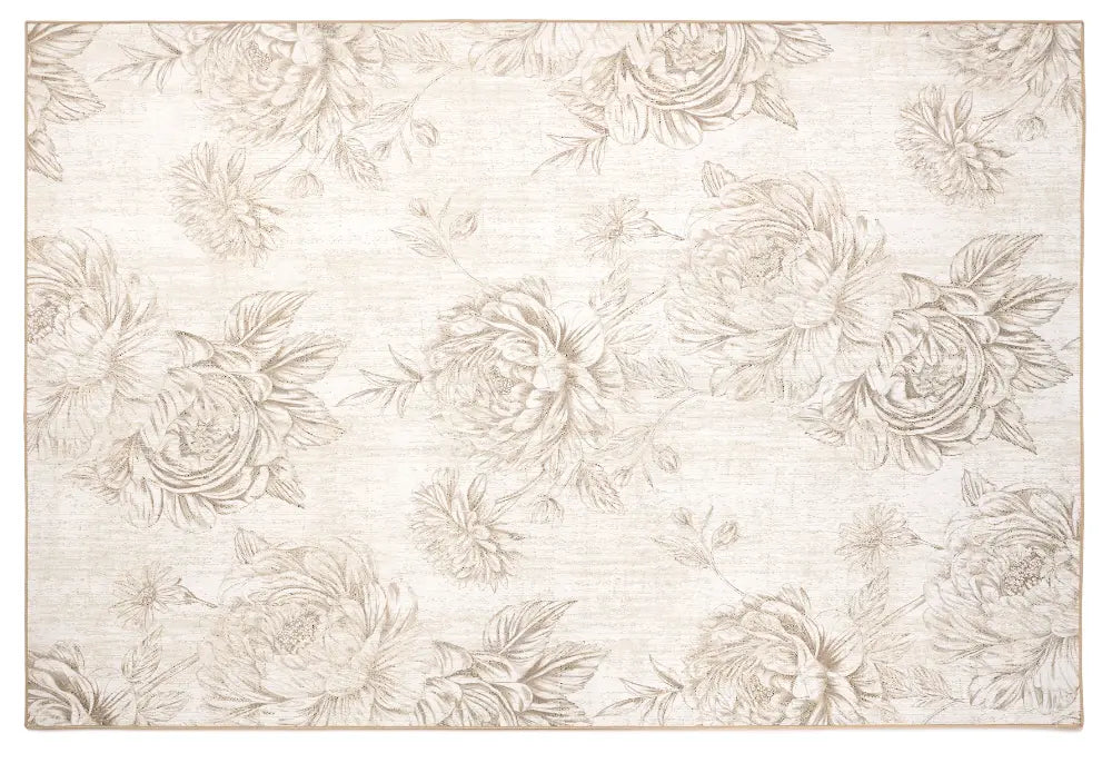 Eco Washable Muted Floral Beige Multi
