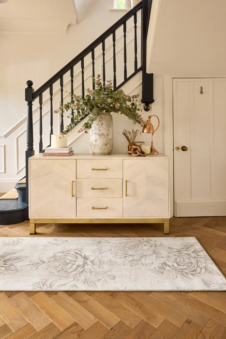 Eco Washable Muted Floral Beige Multi