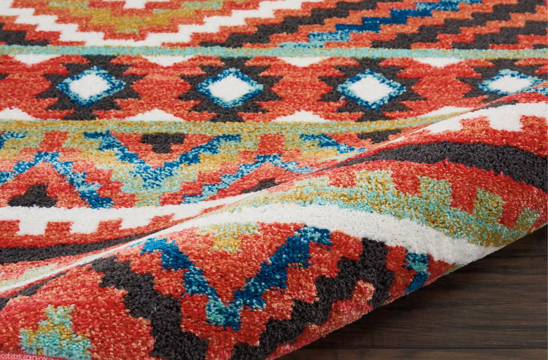 Nourison navajo nourison nav04 orange Multicoloured, Orange Living Room Geometric Rug.