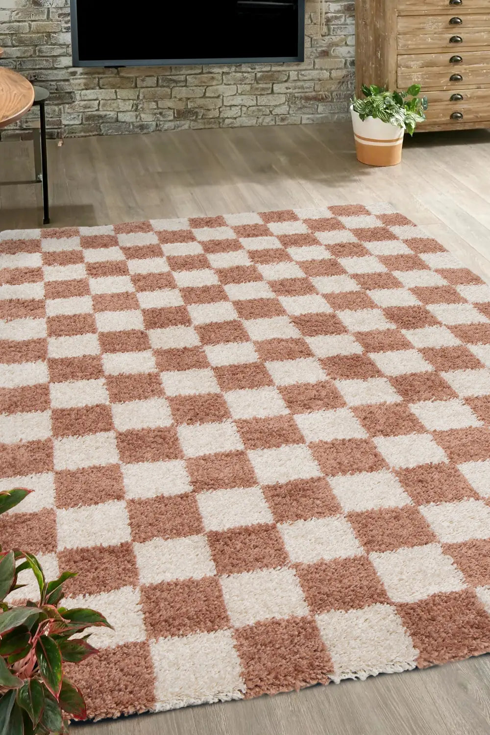 NOMADIC CHECKS TERRACOTTA Red Rug — RugsDirect Online