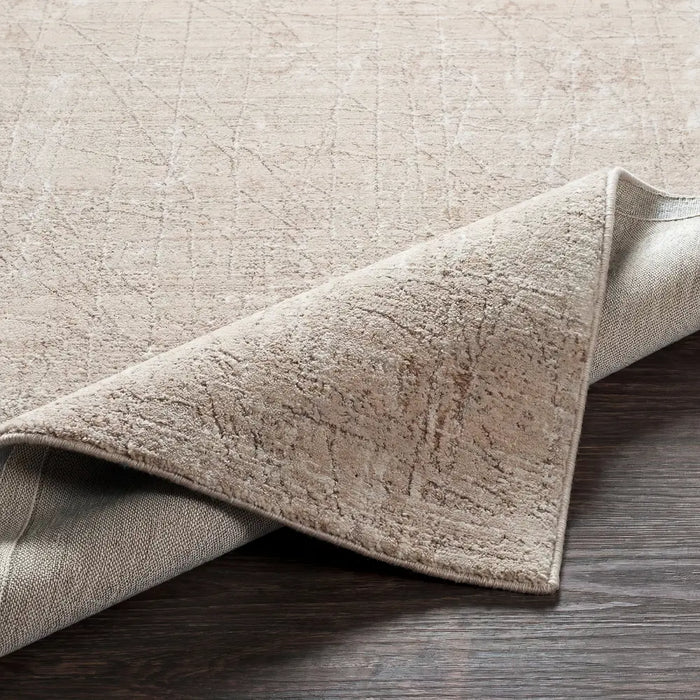 Nathan Modern Grey Beige Brown Graphic Fringe Living Dining Bedroom Rug NTH2300