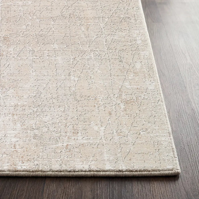 Nathan Modern Grey Beige Brown Graphic Fringe Living Dining Bedroom Rug NTH2300