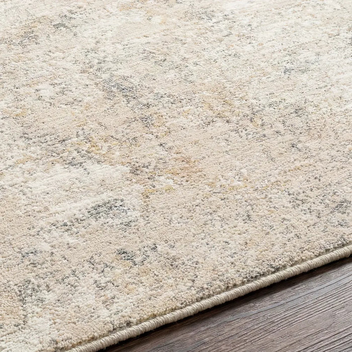 Nathan Abstract Beige Grey Brown Modern Marble Fringe Living Dining Bedroom Rug NTH2303