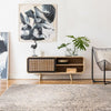Agnella natural wool huviel grey Grey, Cream Living Room Natural Fibre Rug.