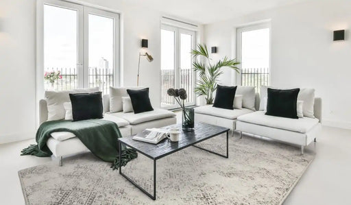 Agnella natural wool milet grey Grey, Cream Living Room Natural Fibre Rug.