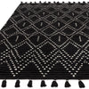 Asiatic nepal black cream diamond Black, Cream Living Room Moroccan Rug.