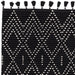 Asiatic nepal black cream diamond Black, Cream Living Room Moroccan Rug.