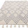 Asiatic nepal nepal cream blue diamond Blue, Cream Living Room Moroccan Rug.