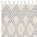 Asiatic nepal nepal cream blue diamond Blue, Cream Living Room Moroccan Rug.