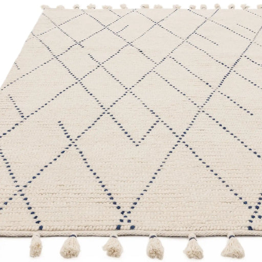Asiatic nepal cream blue linear Blue, Cream Living Room Moroccan Rug.