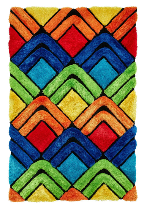 Think Rugs shaggy noble house 8199 multi Multicoloured   Rug.