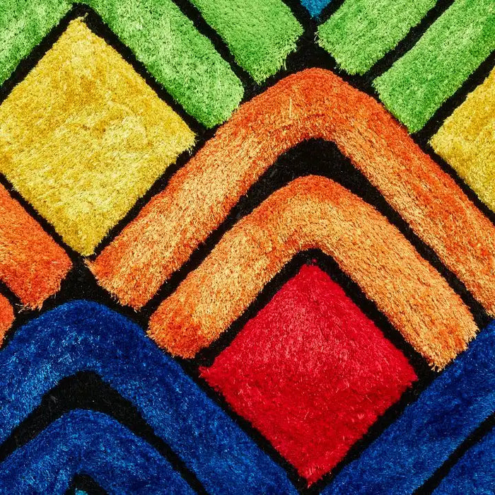 Think Rugs shaggy noble house 8199 multi Multicoloured   Rug.