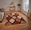 Think Rugs noble house 9247 beige brown Brown, Beige Living Room Geometric Rug.