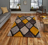 Think Rugs noble house 9247 grey yellow Grey, Yellow Living Room Geometric Rug.