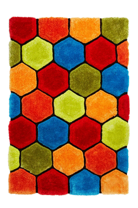 Think Rugs noble house 30782 30782 multi Multicoloured Living Room Shaggy Rug.