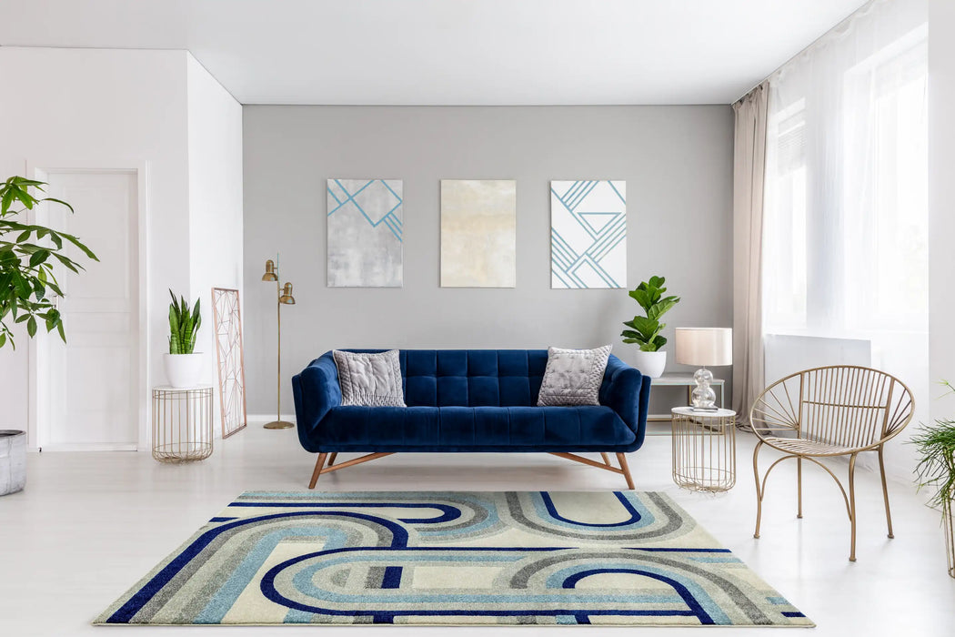 Asiatic nova nv30 retro blue Blue, Grey Living Room  Rug.